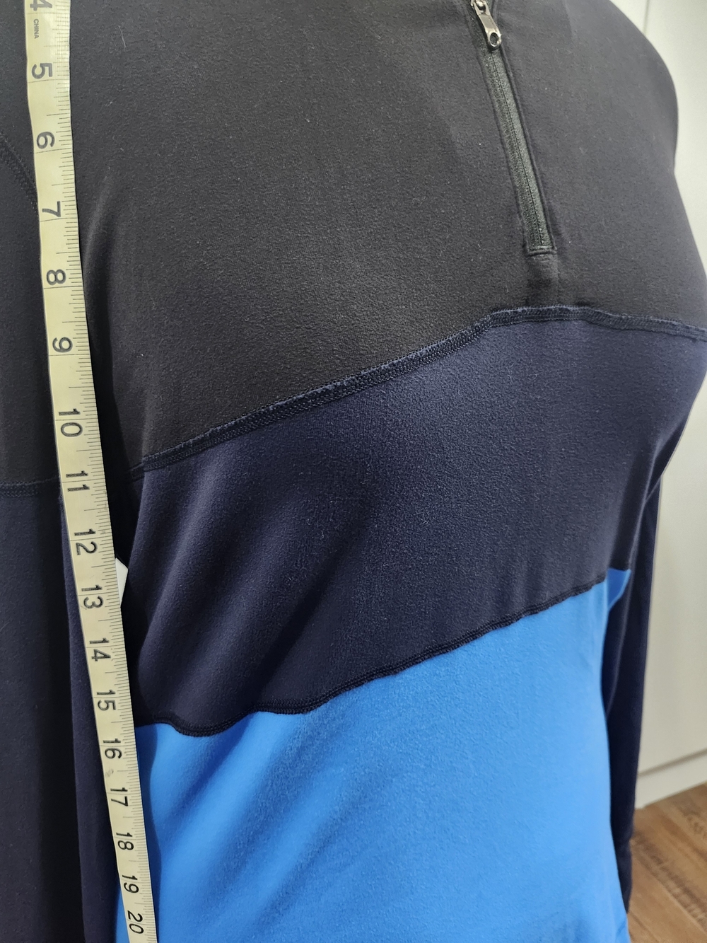 lululemon athletica Colorblock Half-Zip Jacket in Black and Bright Blue - Picture 4 of 8